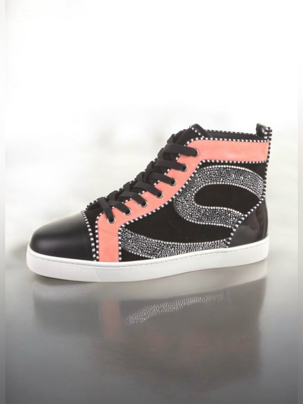 Limited Edition Christian Louboutin Louise High Top Strass F1 Race  Sneakers
